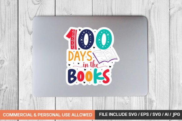 100 Days in the Books Sticker Design Review