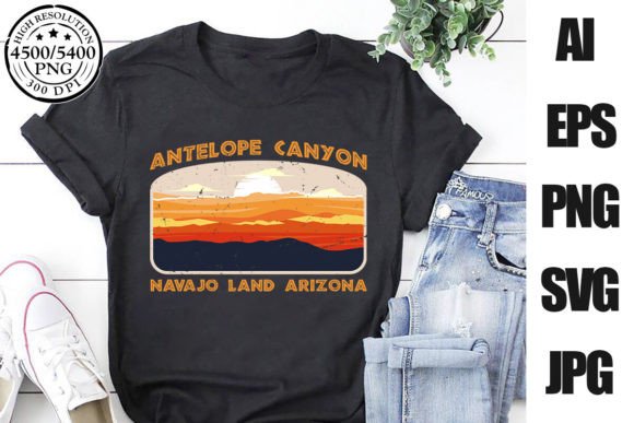 Antelope Canyon Kayaking Vintage Design for Crafts and Graphics