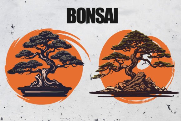 Bonsai Tree Gardening Vector Design for Print Templates and Graphics