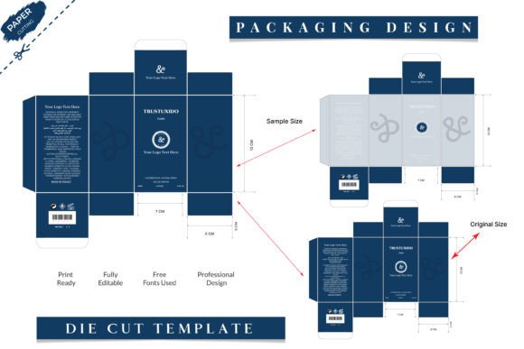 Box Packaging Die Cut Template Design for Modern Graphics