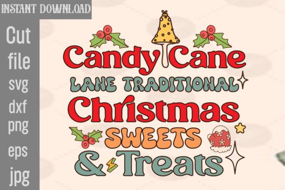 Candy Cane Lane Traditional Christmas SVG for Crafts and Graphics
