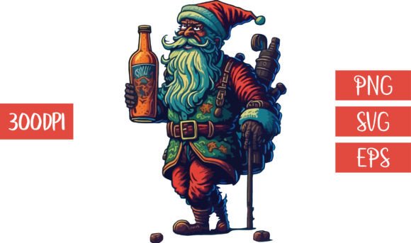 🎅 Christmas Funny Santa Claus Graphics for Print Templates