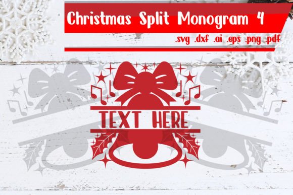 Christmas Split Monogram 4: A Graphic Design Asset for Crafts and Seasonal Content