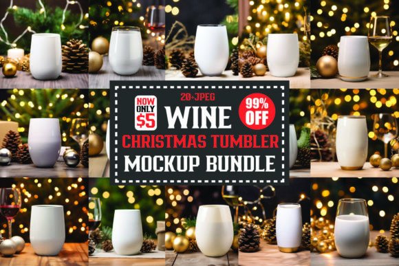 Christmas Wine Tumbler Mockups Bundle Review