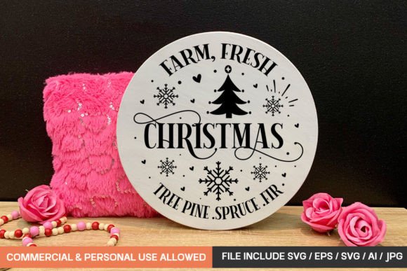 Farm, Fresh Christmas Tree Pine .spruce Graphics for Crafts