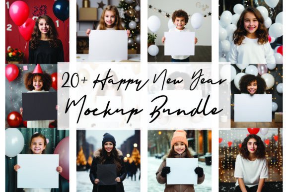 Happy New Year Mockup Bundle: A Graphic Design Asset for Christmas Amp Projects