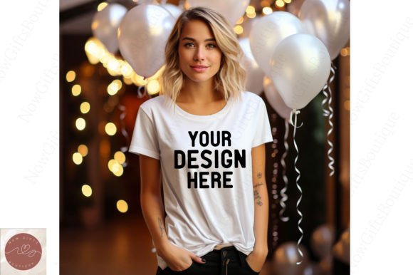 Happy New Year Woman Mockup 90 for Christmas Amp Graphics