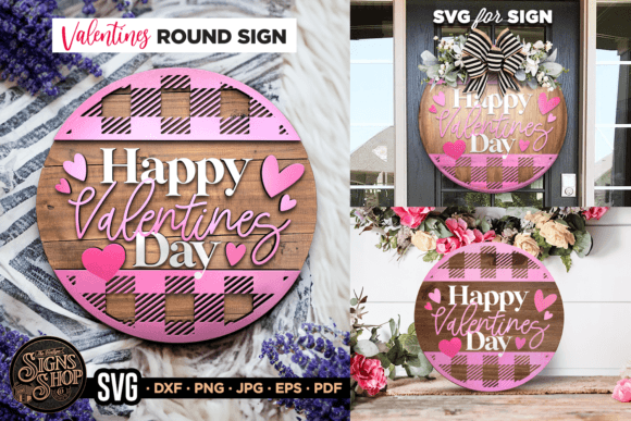 Happy Valentines Day Plaid SVG Round S Review
