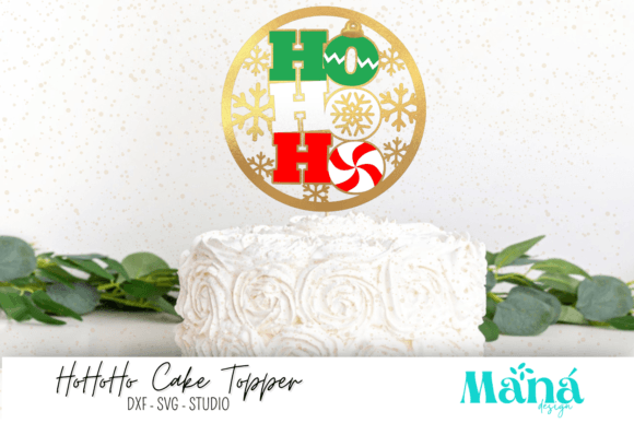 Ho Ho Ho Cake Topper SVG for Laser Cutting and Cake Toppers