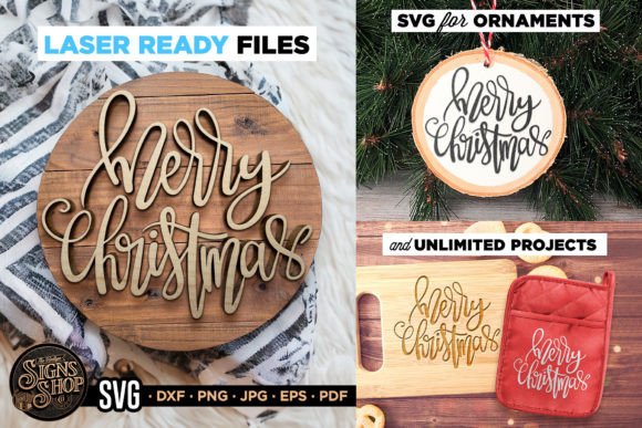 Merry Christmas Cute SVG Door Sign for Crafts and Graphics