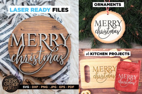 Merry Christmas Lettering SVG Sign for Crafts and Graphics