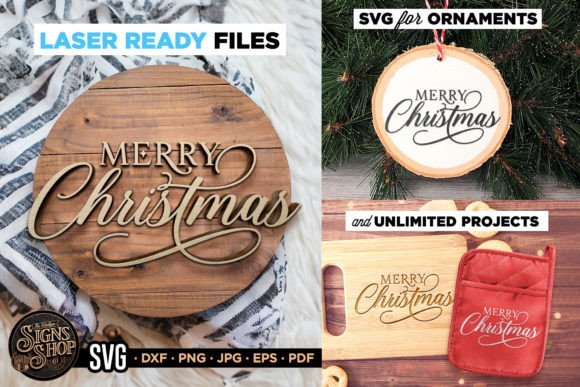 Merry Christmas SVG Door Sign for Crafts and Graphics