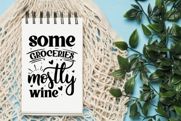 Some Groceries Mostly Wine Svg for Graphics and Crafts