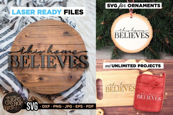 This Home Believes Boho SVG Door Sign