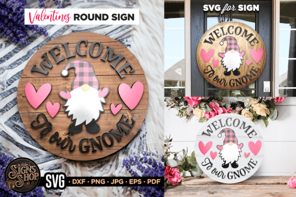 Welcome to Our Gnome SVG Round Sign for Crafts and Graphics